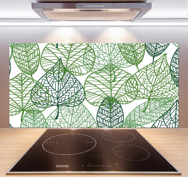 Crédence en verre cuisine Motif des feuilles vertes