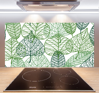 Crédence en verre cuisine Motif des feuilles vertes
