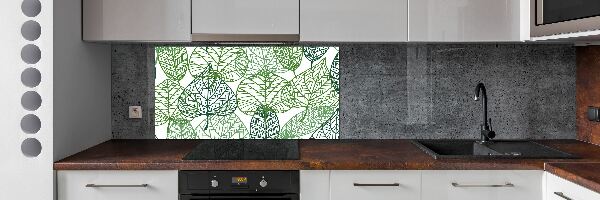 Crédence en verre cuisine Motif des feuilles vertes