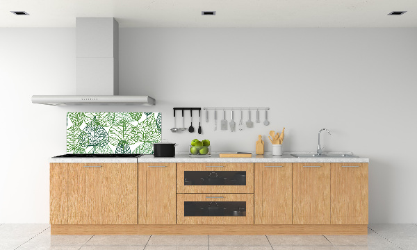 Crédence en verre cuisine Motif des feuilles vertes