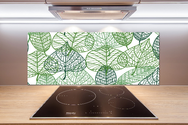 Crédence en verre cuisine Motif des feuilles vertes