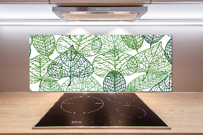 Crédence en verre cuisine Motif des feuilles vertes