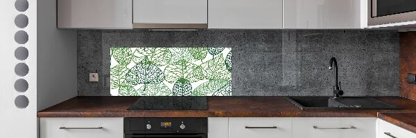 Crédence en verre cuisine Motif des feuilles vertes