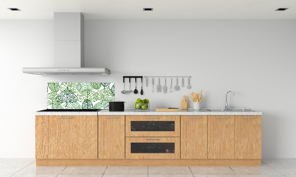 Crédence en verre cuisine Motif des feuilles vertes