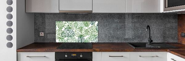 Crédence en verre cuisine Motif des feuilles vertes