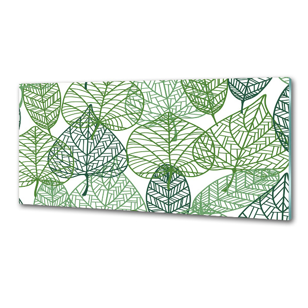 Crédence en verre cuisine Motif des feuilles vertes