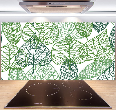 Crédence en verre cuisine Motif des feuilles vertes