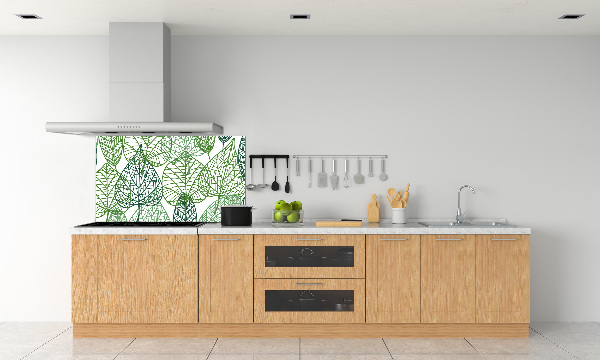 Crédence en verre cuisine Motif des feuilles vertes