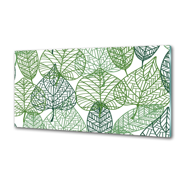 Crédence en verre cuisine Motif des feuilles vertes