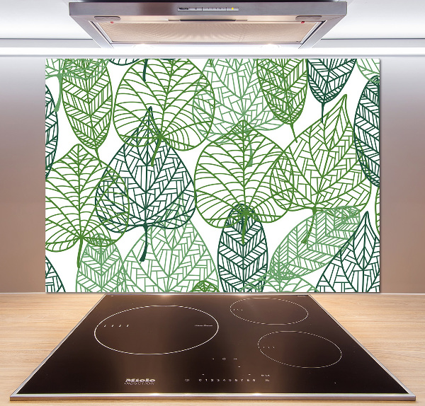 Crédence en verre cuisine Motif des feuilles vertes
