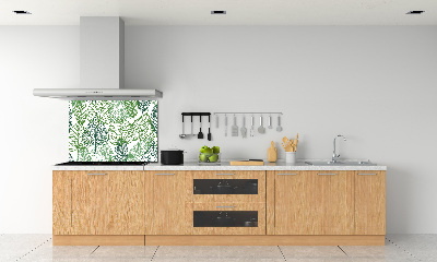 Crédence en verre cuisine Motif des feuilles vertes