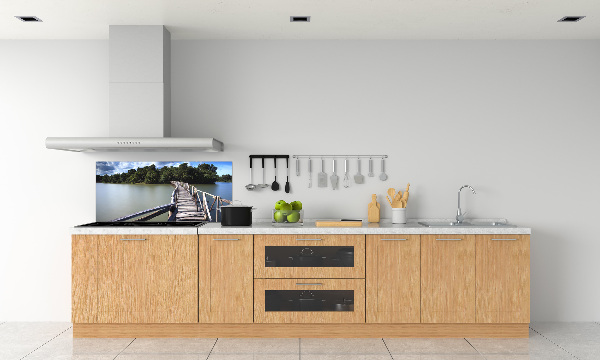 Crédence cuisine en verre Pont en bois