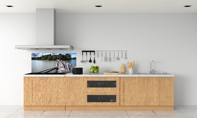 Crédence cuisine en verre Pont en bois