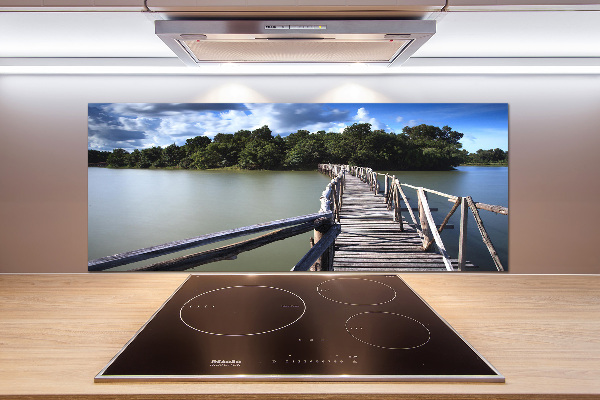 Crédence cuisine en verre Pont en bois