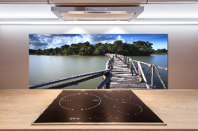 Crédence cuisine en verre Pont en bois