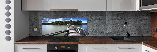 Crédence cuisine en verre Pont en bois