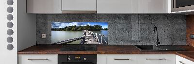 Crédence cuisine en verre Pont en bois