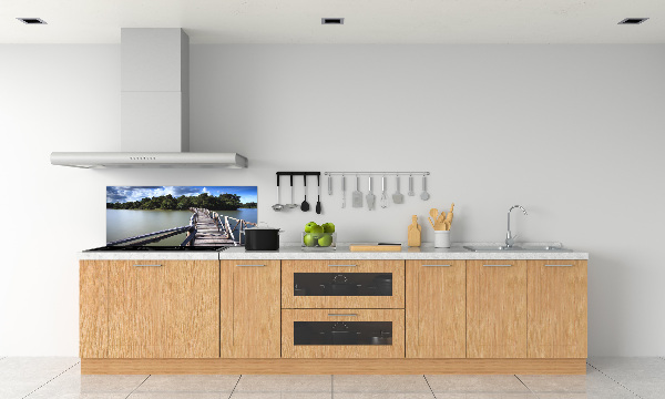 Crédence cuisine en verre Pont en bois