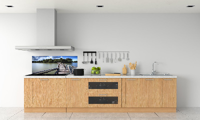 Crédence cuisine en verre Pont en bois