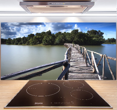 Crédence cuisine en verre Pont en bois