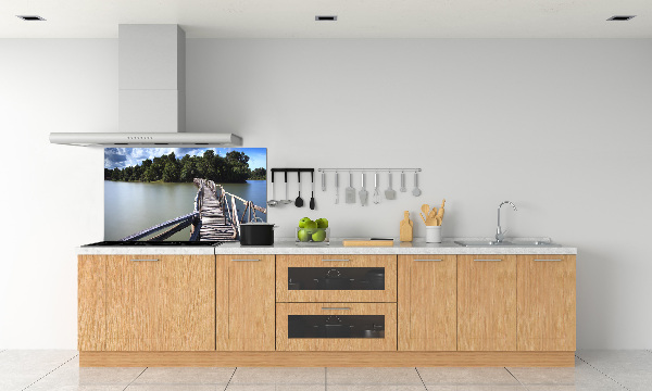 Crédence cuisine en verre Pont en bois