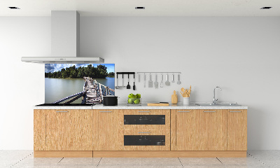 Crédence cuisine en verre Pont en bois