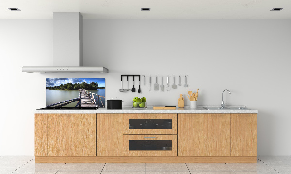 Crédence cuisine en verre Pont en bois