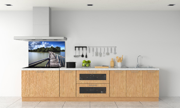 Crédence cuisine en verre Pont en bois