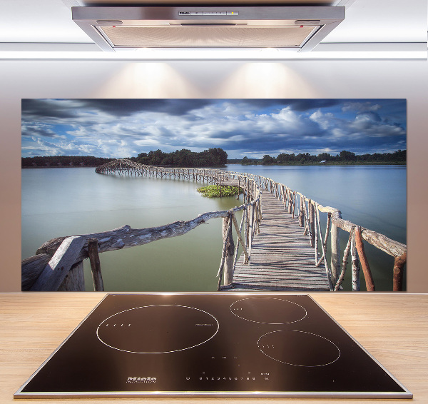 Panneau crédence cuisine Pont en bois