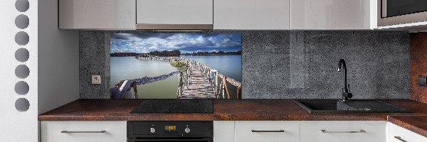 Panneau crédence cuisine Pont en bois