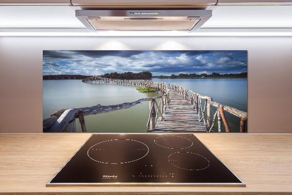 Panneau crédence cuisine Pont en bois