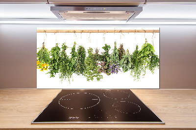 Crédence en verre trempé Herbes sur une ficelle