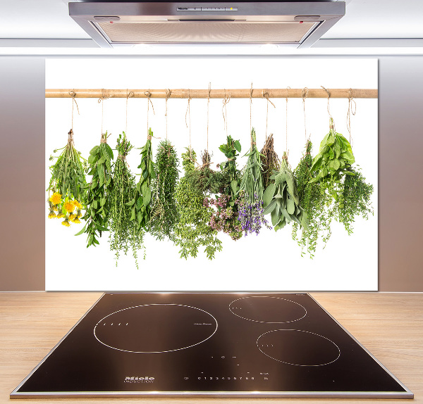 Crédence en verre trempé Herbes sur une ficelle