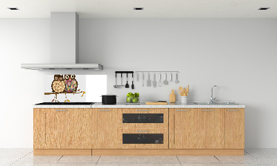 Panneaux muraux cuisine Deux hiboux sur une branche
