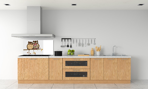 Panneaux muraux cuisine Deux hiboux sur une branche