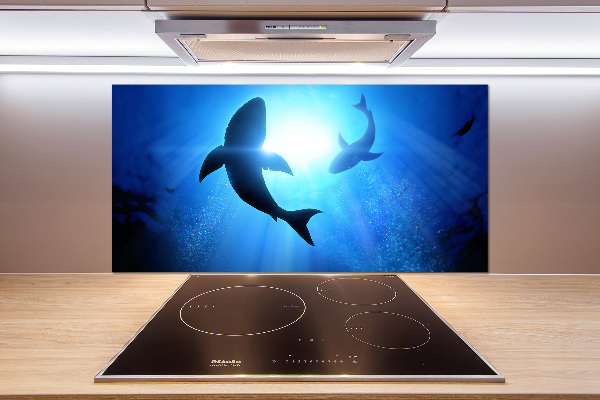 Crédence cuisine en verre Deux requins
