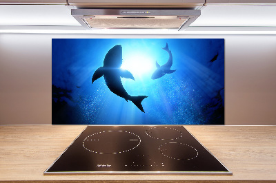 Crédence cuisine en verre Deux requins