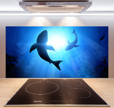 Crédence cuisine en verre Deux requins
