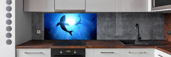 Crédence cuisine en verre Deux requins