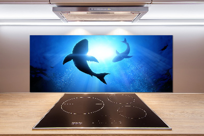 Crédence cuisine en verre Deux requins