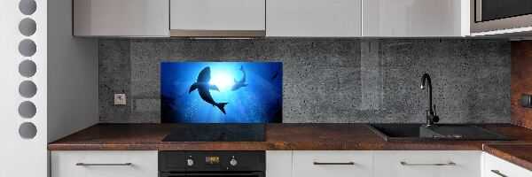 Crédence cuisine en verre Deux requins