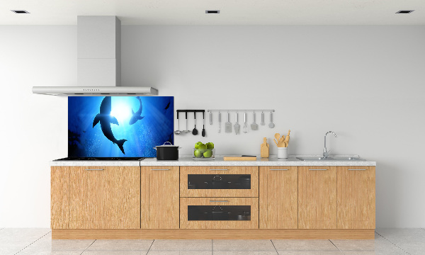 Crédence cuisine en verre Deux requins