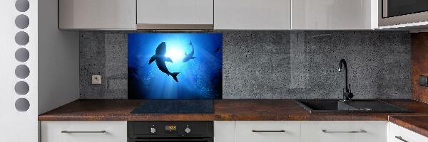 Crédence cuisine en verre Deux requins