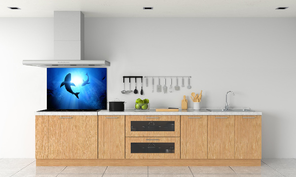 Crédence cuisine en verre Deux requins