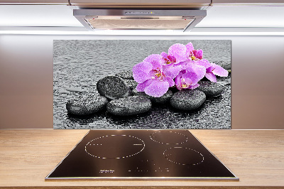 Panneau crédence cuisine Orchidées Pierres