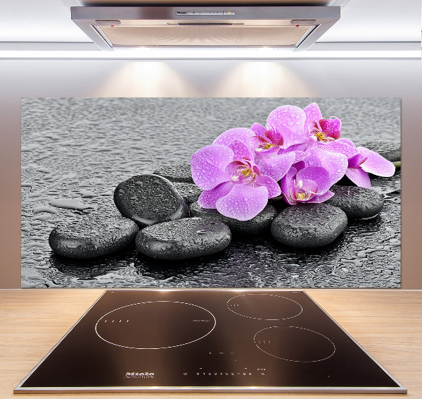 Panneau crédence cuisine Orchidées Pierres
