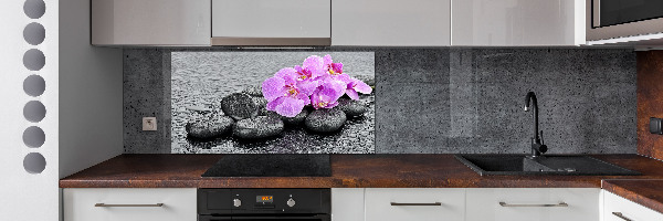 Panneau crédence cuisine Orchidées Pierres