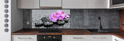 Panneau crédence cuisine Orchidées Pierres