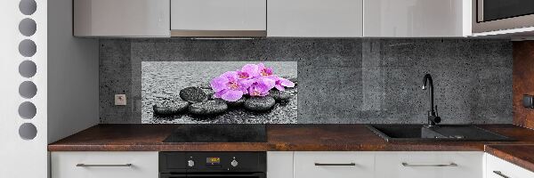 Panneau crédence cuisine Orchidées Pierres