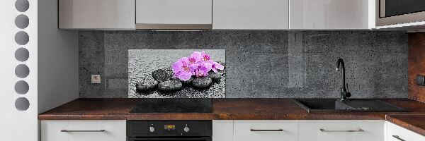 Panneau crédence cuisine Orchidées Pierres